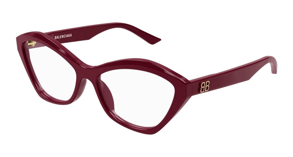 Balenciaga BB0341O Cat-Eye Acetate Eyeglasses — Burgundy