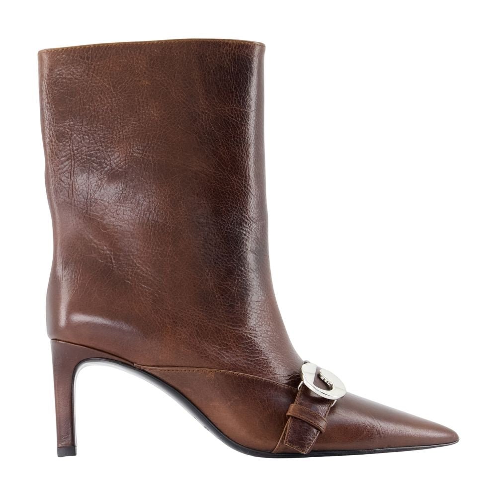 Coperni Leather Belt-Detail Boot — Brown