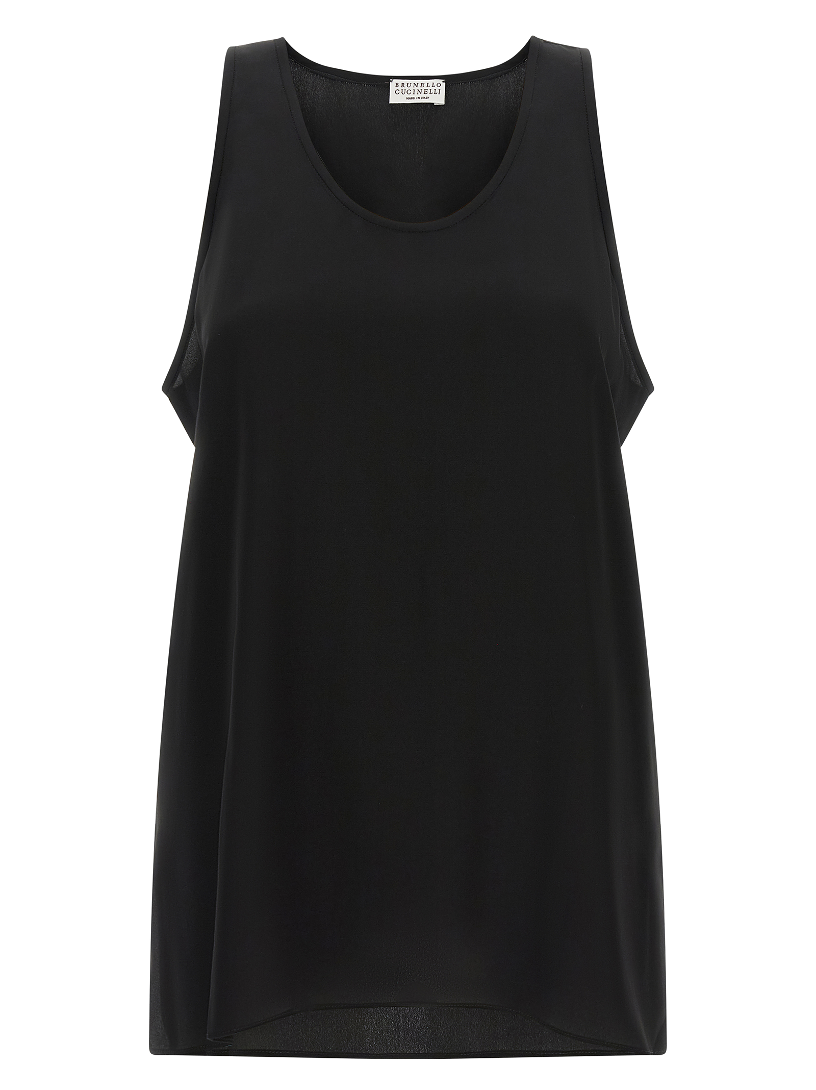Brunello Cucinelli 100% Silk Tank Top — Black