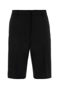 Dries Van Noten Wool-Blend Bermuda — Black