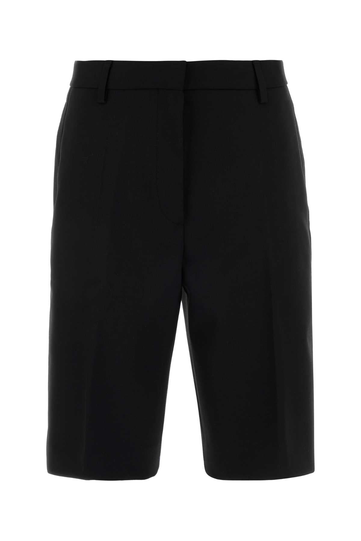 Dries Van Noten Wool-Blend Bermuda — Black