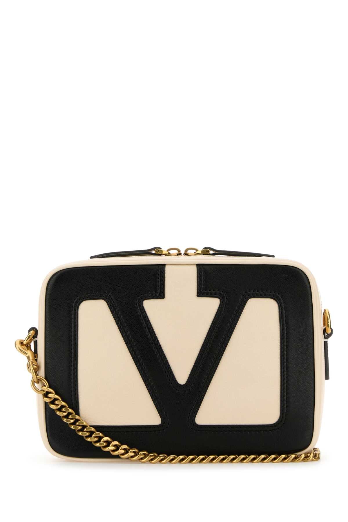 Valentino Garavani Logo-Appliqué Leather Shoulder Bag — Multicolor