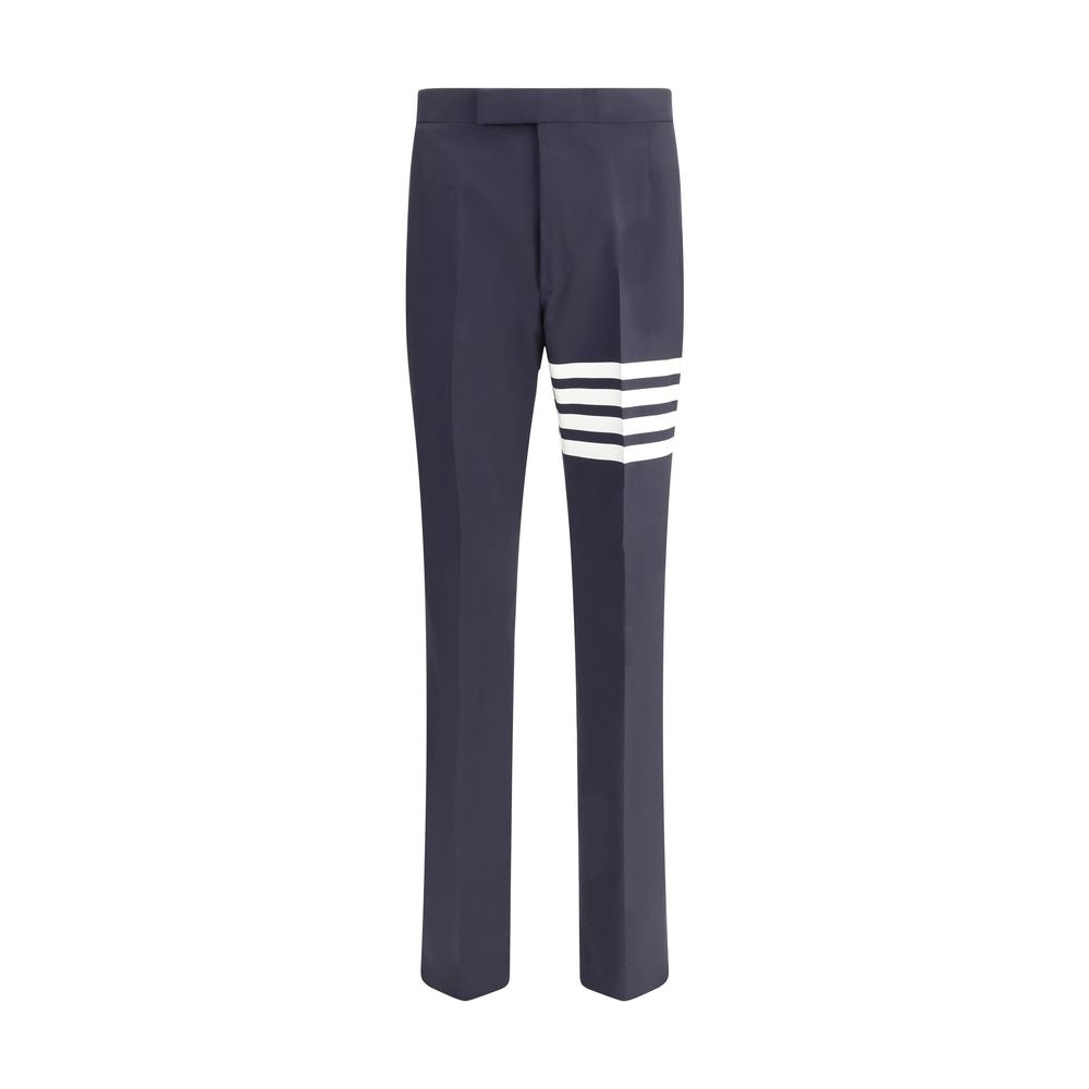 Thom Browne Striped Wool Trousers — Navy