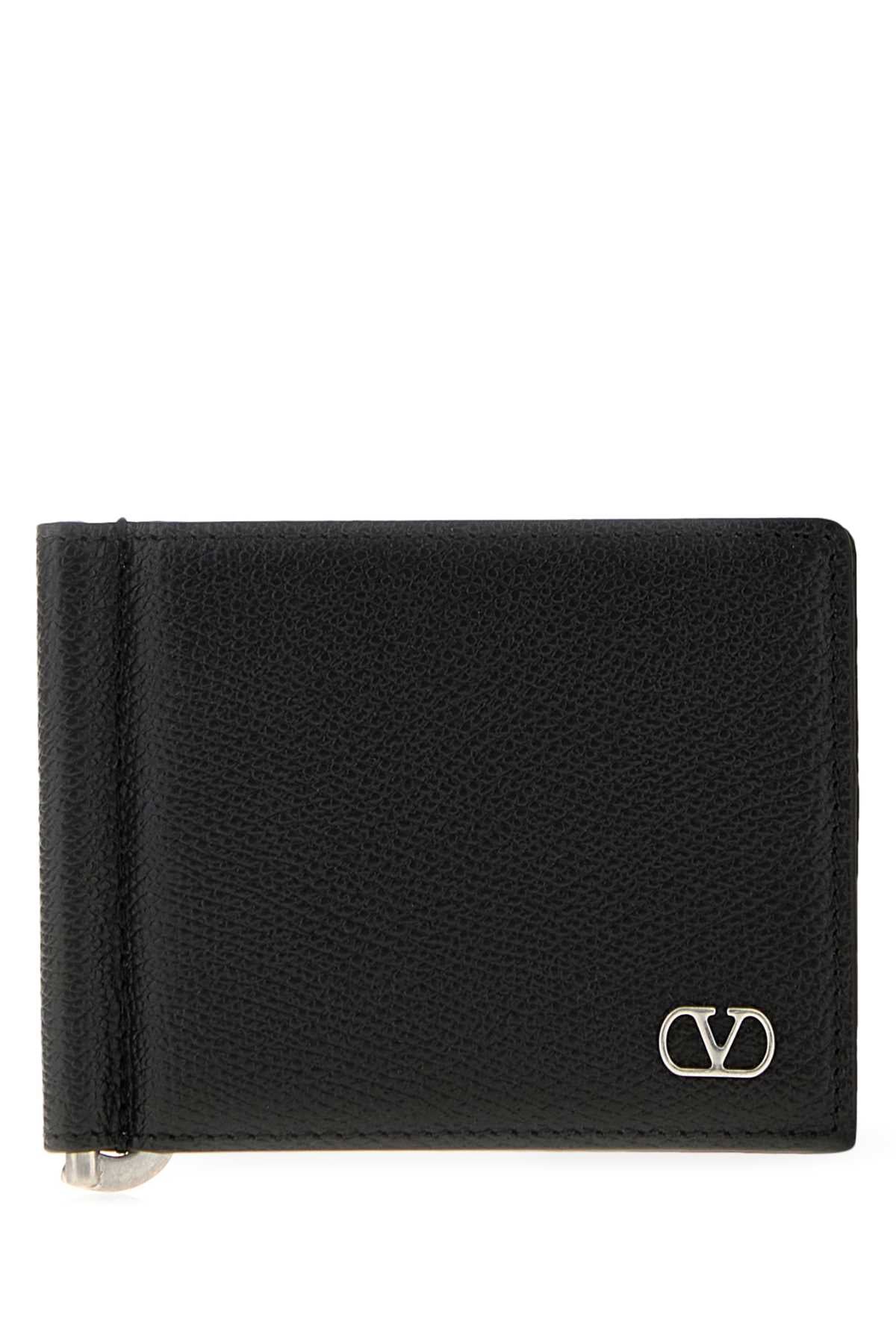 Valentino Garavani Leather Bifold Wallet — Black