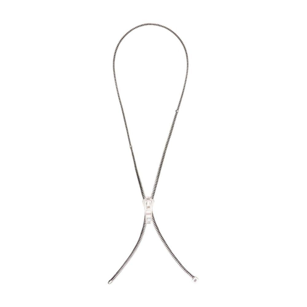Balenciaga Zip-Detail Necklace — Silver