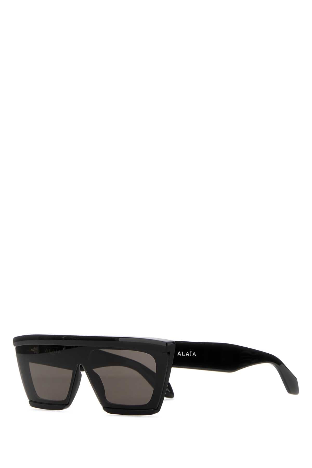 Alaia SUNGLASS Acetate Shield Sunglasses — Black