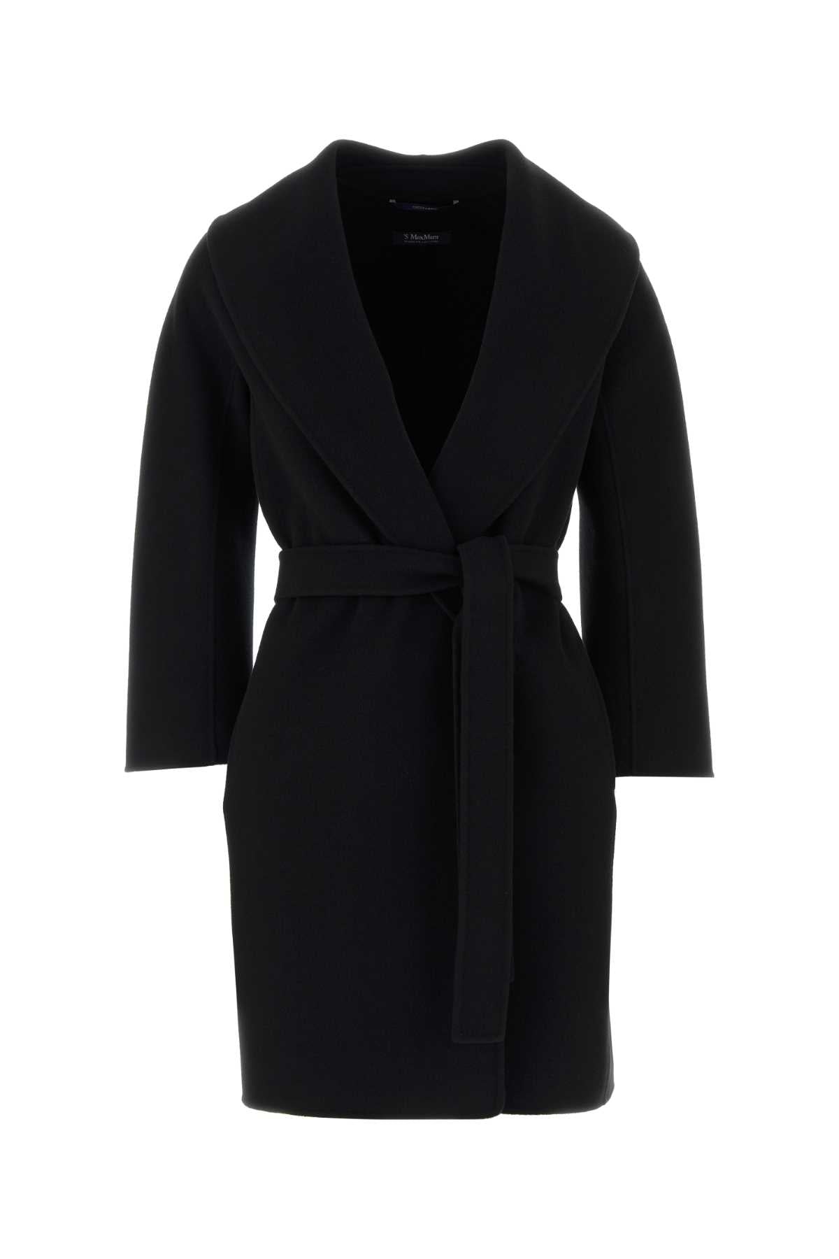 S Maxmara Coat — Black