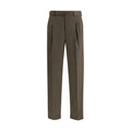 Brioni Pleated Wool Trousers — Brown