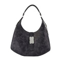 Ganni Vintage Leather Shoulder Bag — Gray