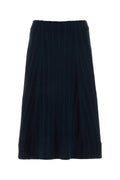 Italist Pleated Silk Skirt — Navy