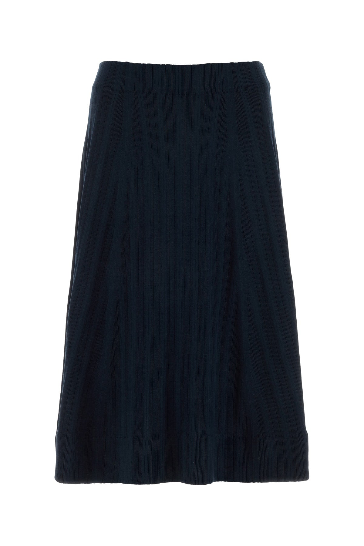 Italist Pleated Silk Skirt — Navy