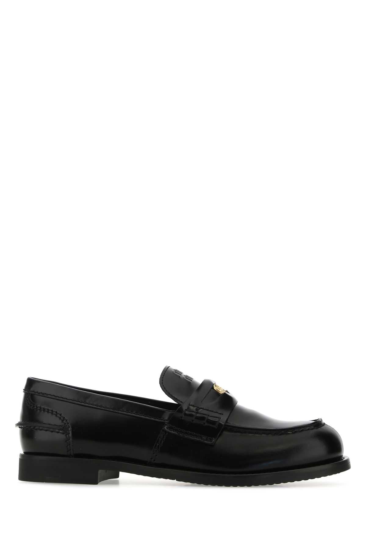 Miu Miu Calfskin Leather Loafer — Black