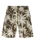 Amiri Printed Polyester Swim Shorts — Brown