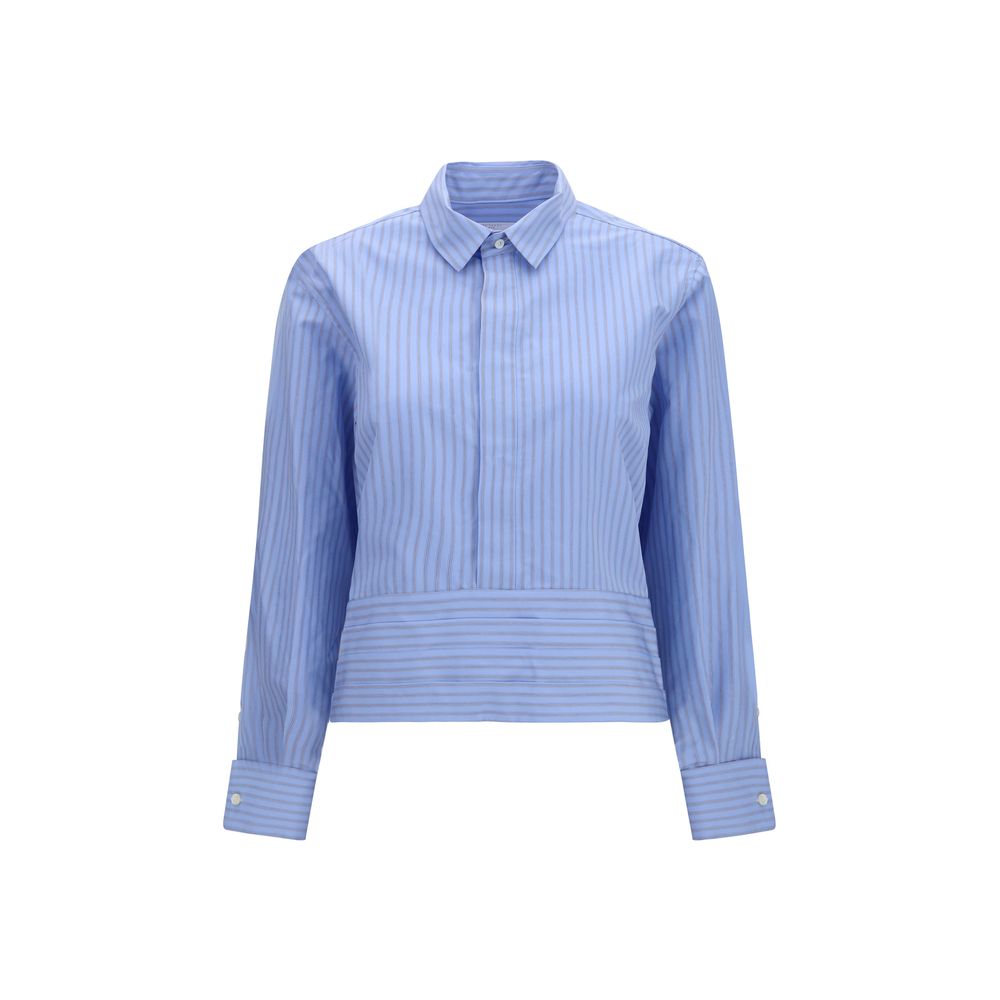 Sacai Cotton Poplin Striped Shirt — Blue