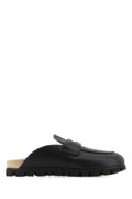 Miu Miu Leather Clog Slipper — Black