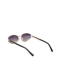 Ana Hickmann AH3355 Gradient Purple Lens Sunglasses — Gold
