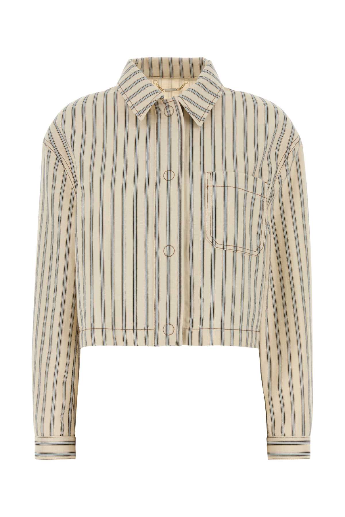 Fendi Striped Jacket — Beige