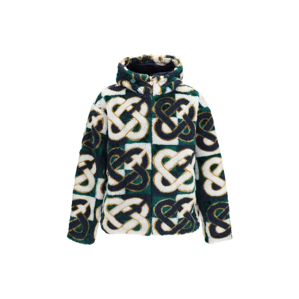 Casablanca Monogram Fleece Hooded Jacket — Multicolor