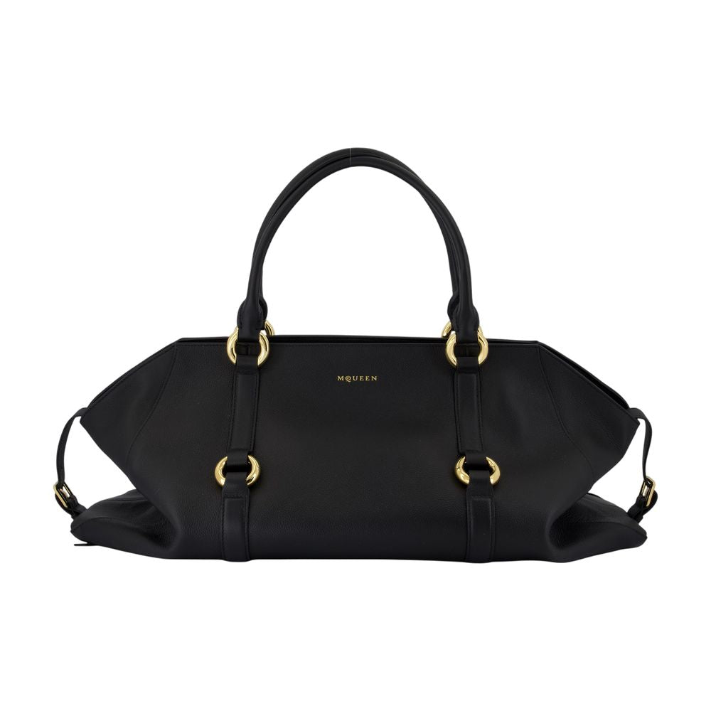 Alexander McQueen Farringdon Maxi Shoulder Bag — Black