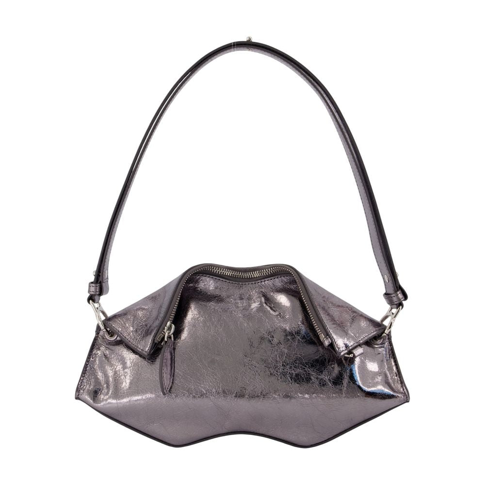 Alexander McQueen Leather Clutch — Silver