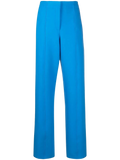 Ferragamo High-Waisted Straight-Leg Trousers — Blue
