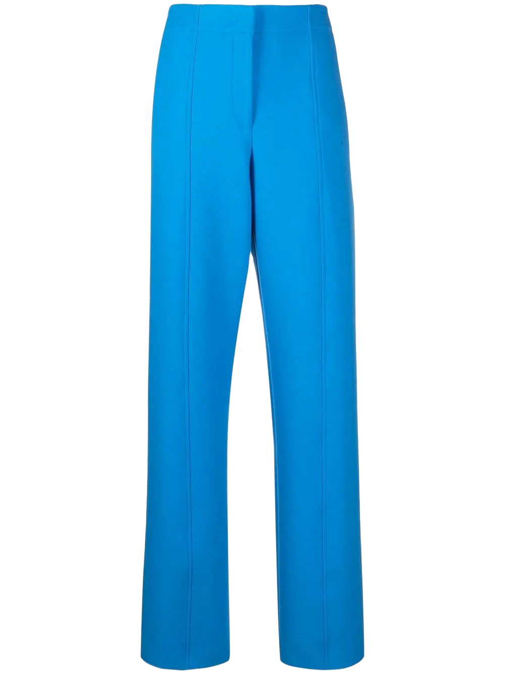 Ferragamo High-Waisted Straight-Leg Trousers — Blue