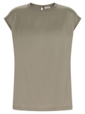 Brunello Cucinelli Silk Satin Blouse — Green