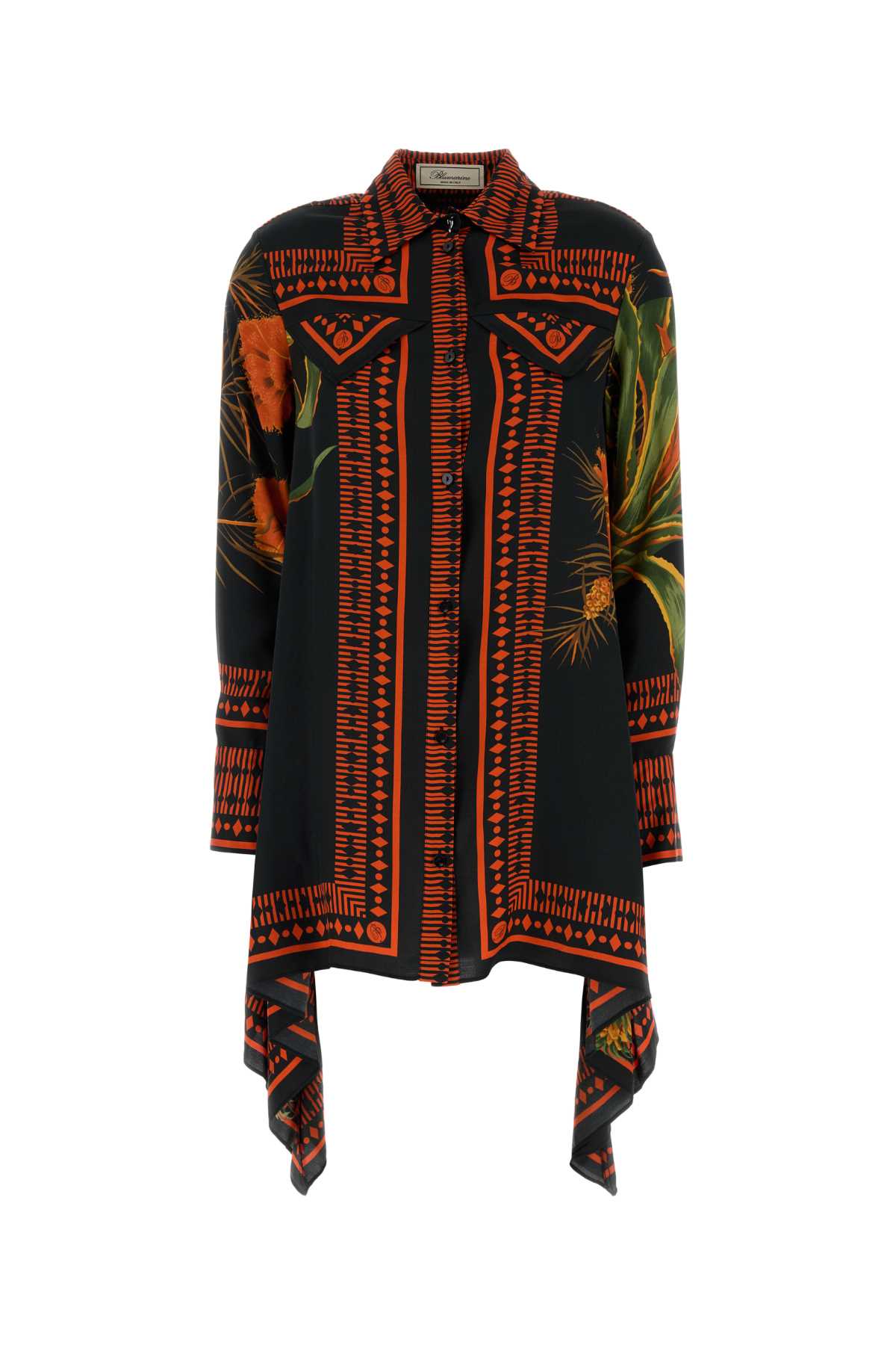 Blumarine Fantasia Shirt Dress — Black