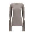Rick Owens Ribbed Viscose T-shirt — Gray