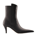 Alexander McQueen Pointed-Toe Calfskin Heel Boot — Black