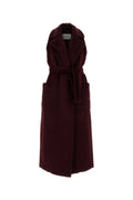 Max Mara Alpaca & Wool Blend Coat — Burgundy