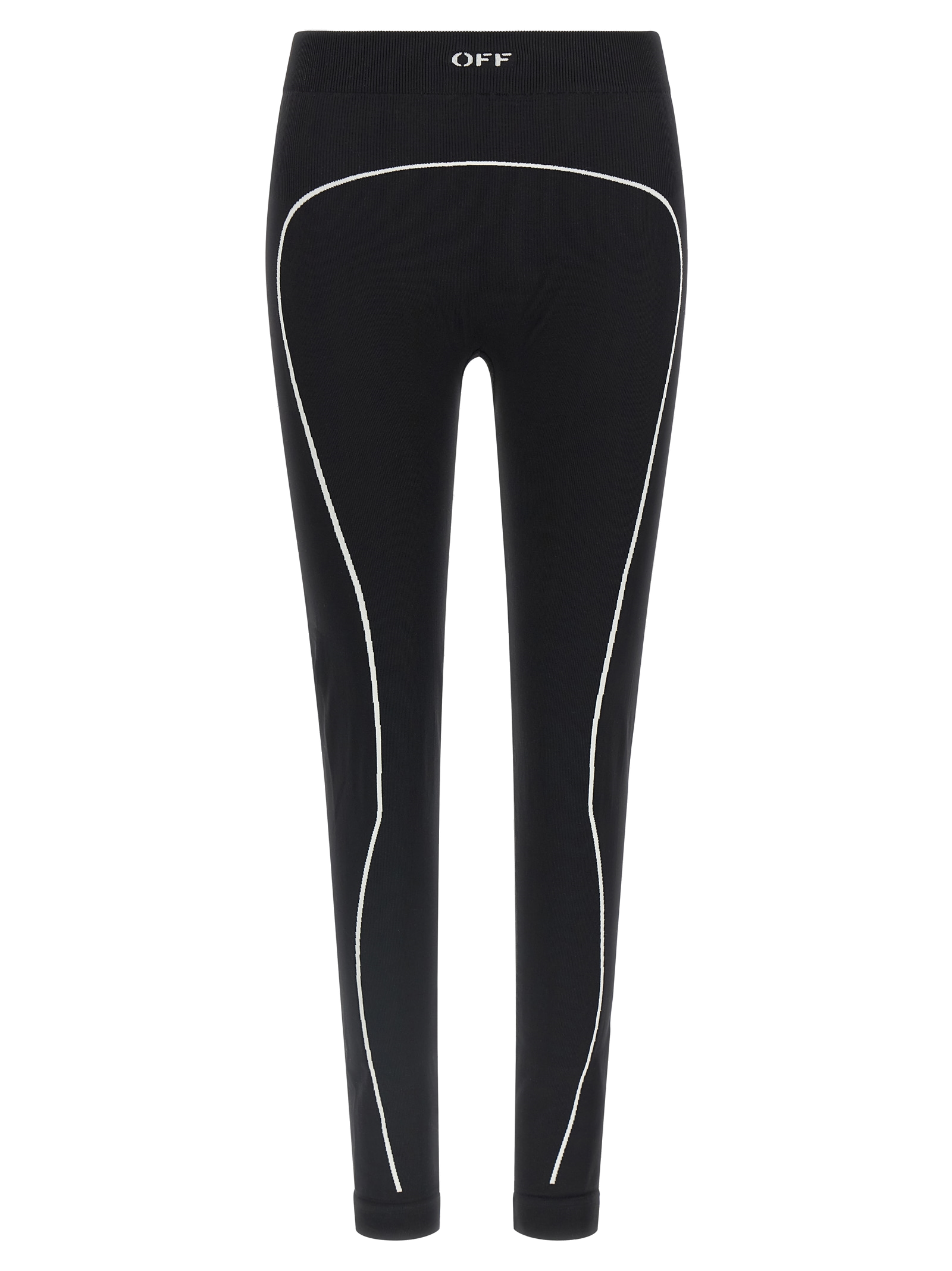 Off-White Logo-Embroidered Polyamide Leggings — Black