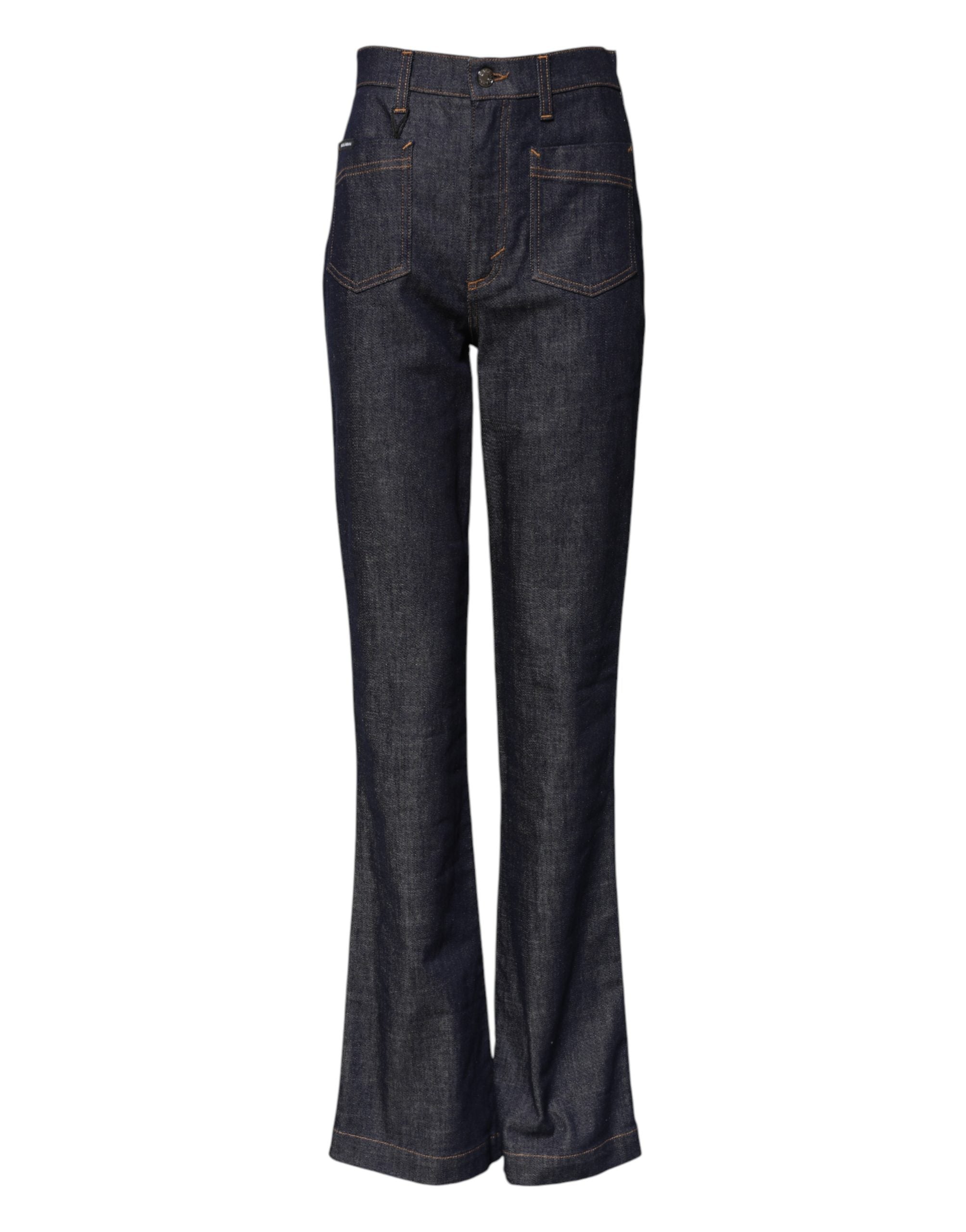 Dolce & Gabbana Flared Wide-Leg Denim Jeans — Navy