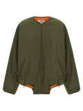 MM6 Maison Margiela Bicolor Polyamide Bomber Jacket — Green