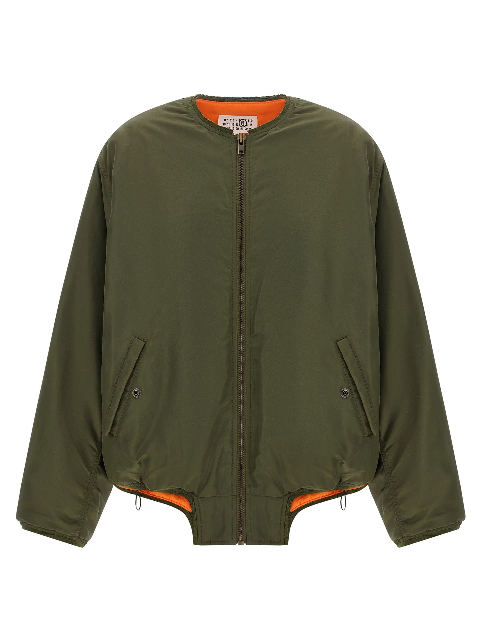 MM6 Maison Margiela Bicolor Polyamide Bomber Jacket — Green