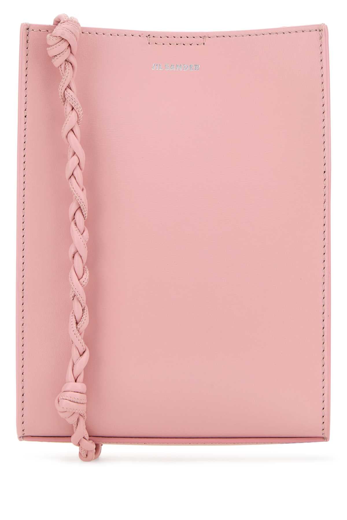 Jil Sander Braided Leather Strap Shoulder Bag — Pink