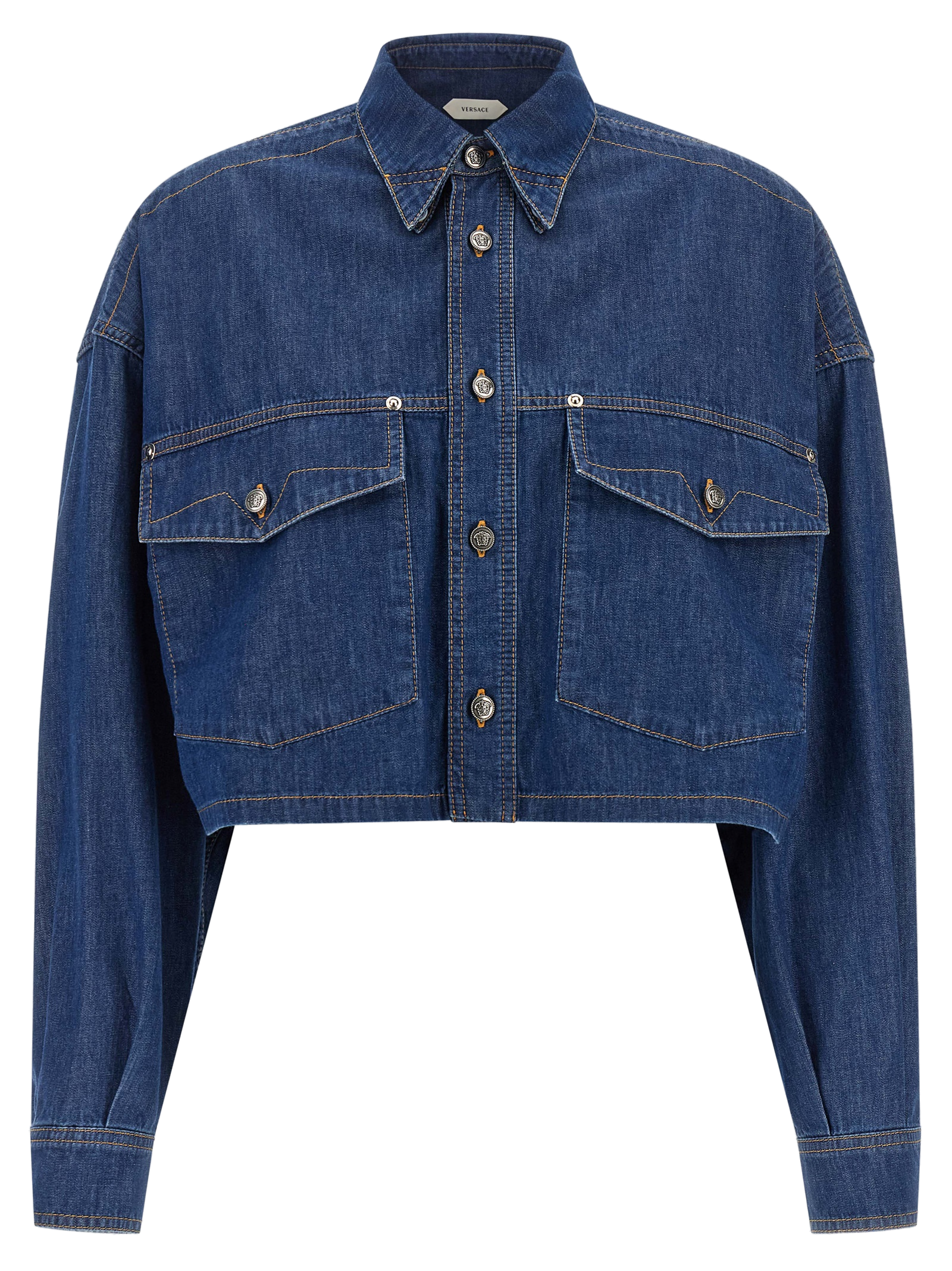 Versace Cotton Denim Jacket — Blue