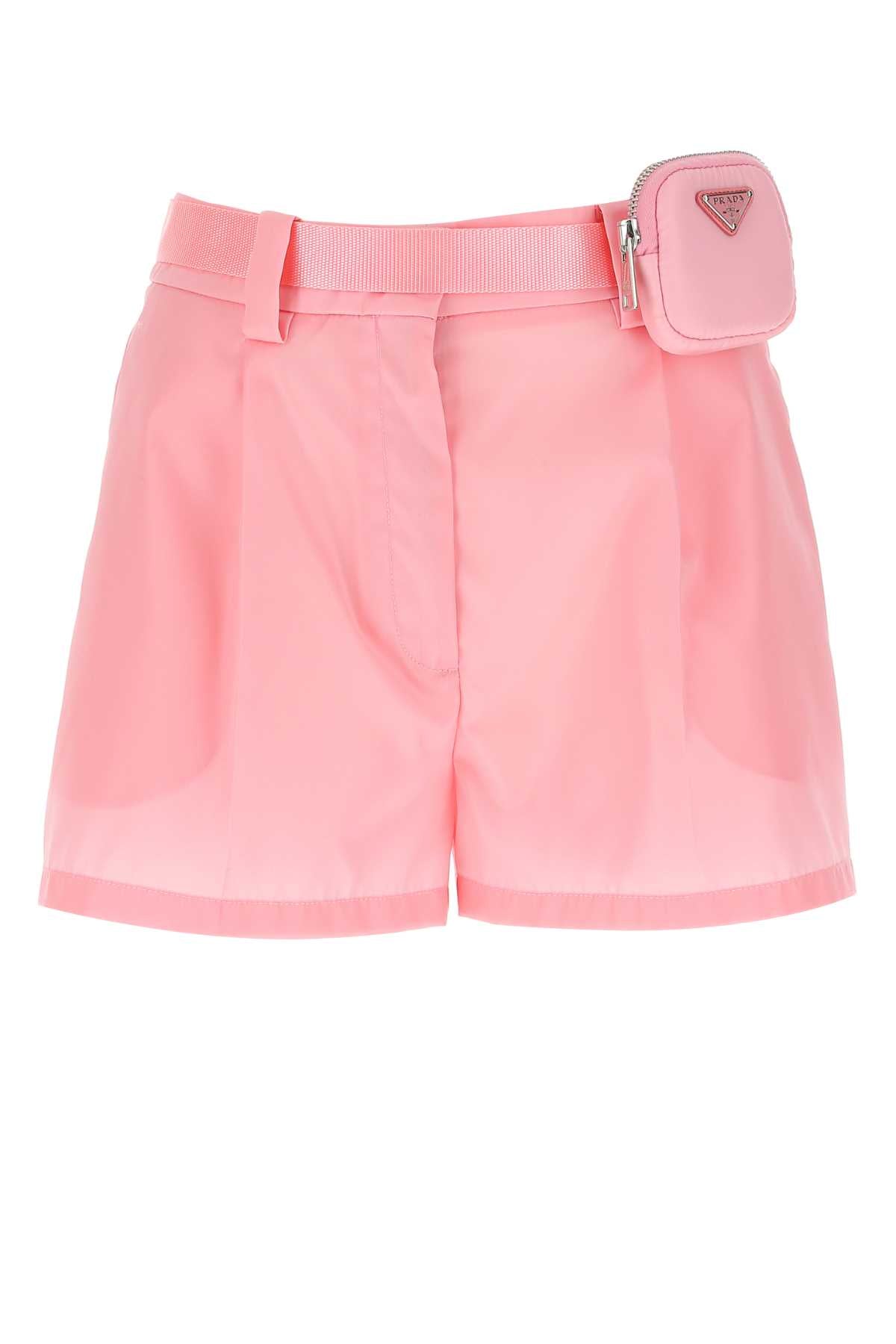Prada Nylon Bermuda Shorts — Pink
