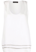 Fabiana Filippi Chain-Embellished Silk Tank Top — White