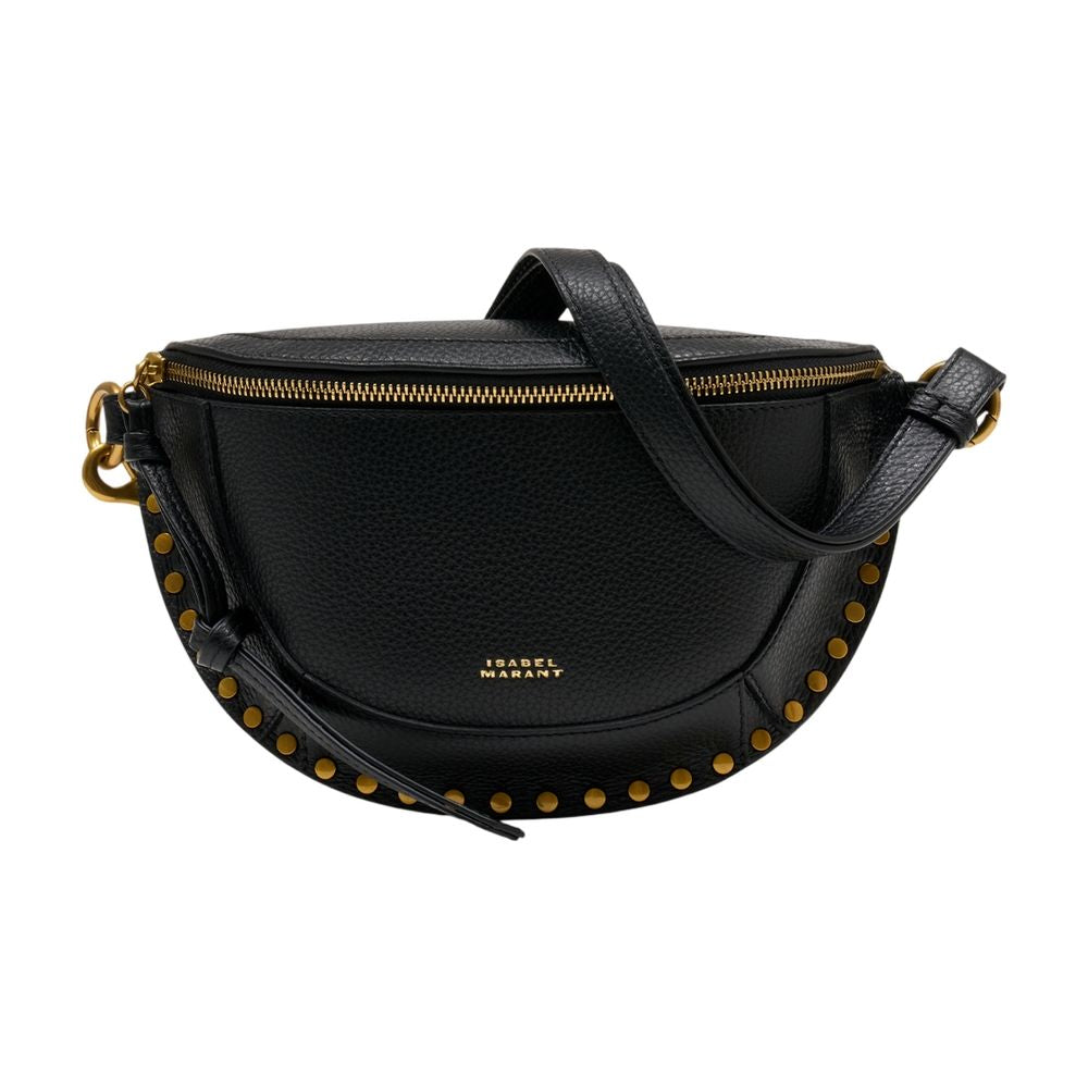 Isabel Marant Studded Leather Crossbody Bag — Black