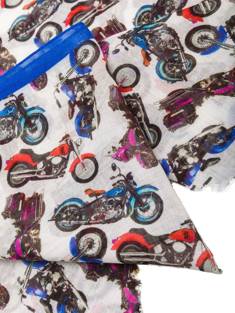 Billionaire Motorbike Print Scarf — White