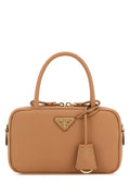 Prada Leather Top Handle Bag — Tan