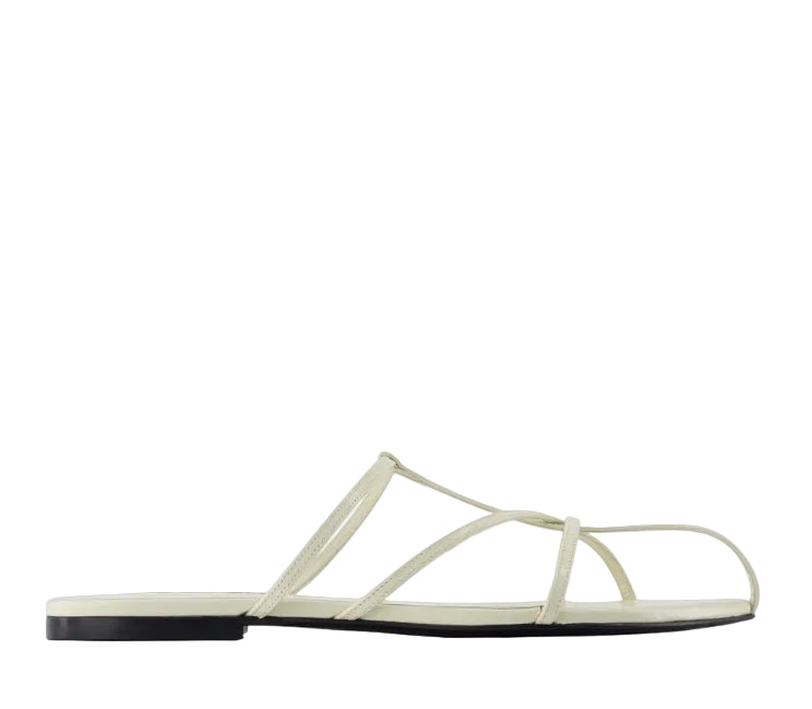 Jil Sander Leather Strappy Sandal — White
