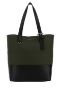 Alexander McQueen Colorblock Fabric and Leather Tote Bag — Green