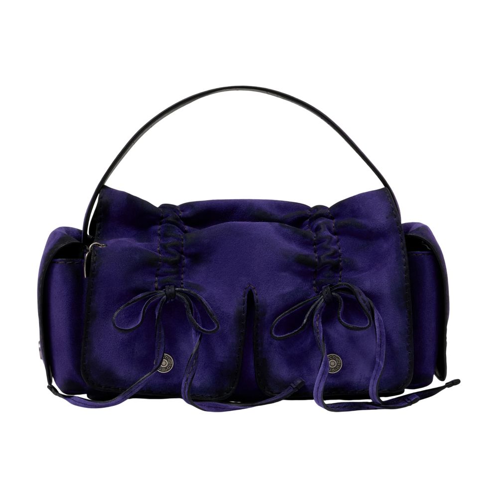 Acne Studios Multipocket Bleached Calfskin Shoulder Bag — Purple