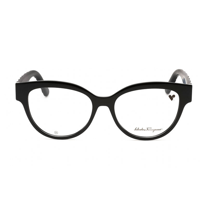 Ferragamo SF2957E001 Round-Frame Optical Eyeglasses — Black