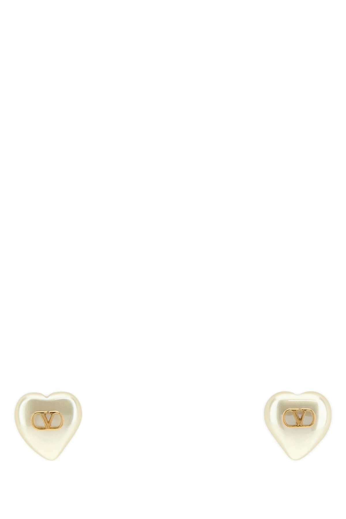 Valentino Garavani Coeur Royal Earrings — White