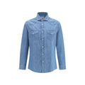 Brunello Cucinelli Lightweight Denim Shirt — Blue