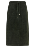 'S Max Mara Suede Midi Skirt — Green