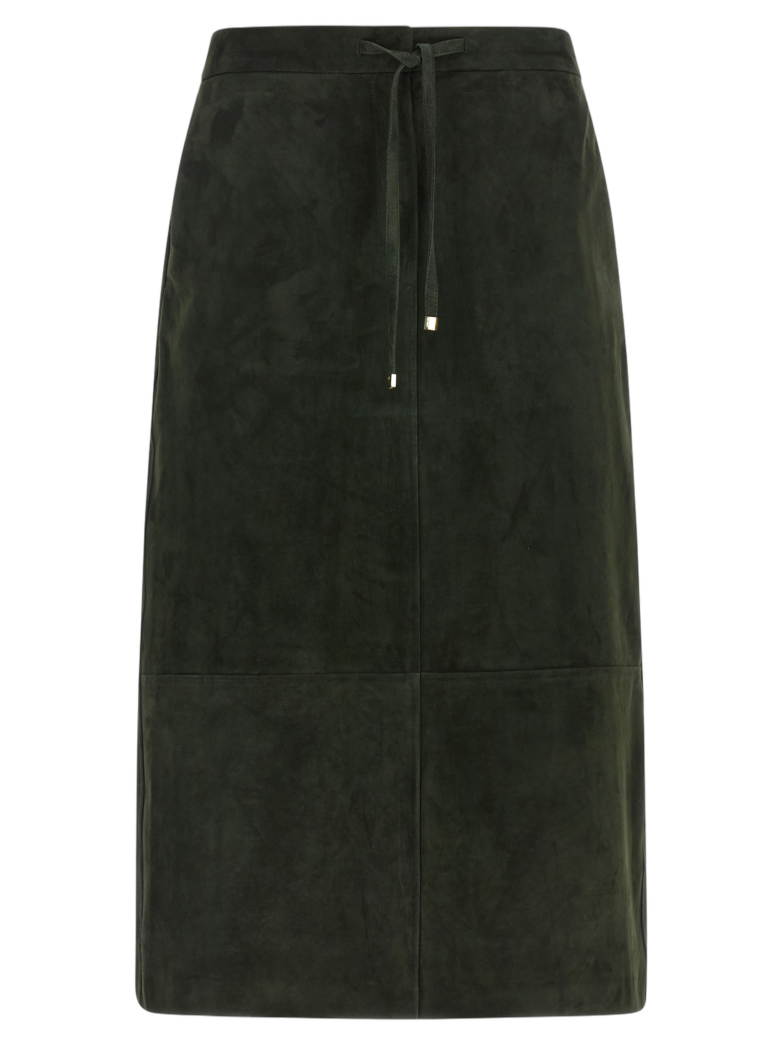 'S Max Mara Suede Midi Skirt — Green